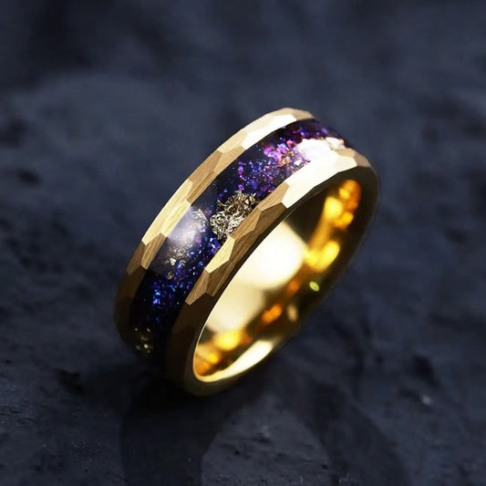 Stardust Meteorite Inlay Band 8mm