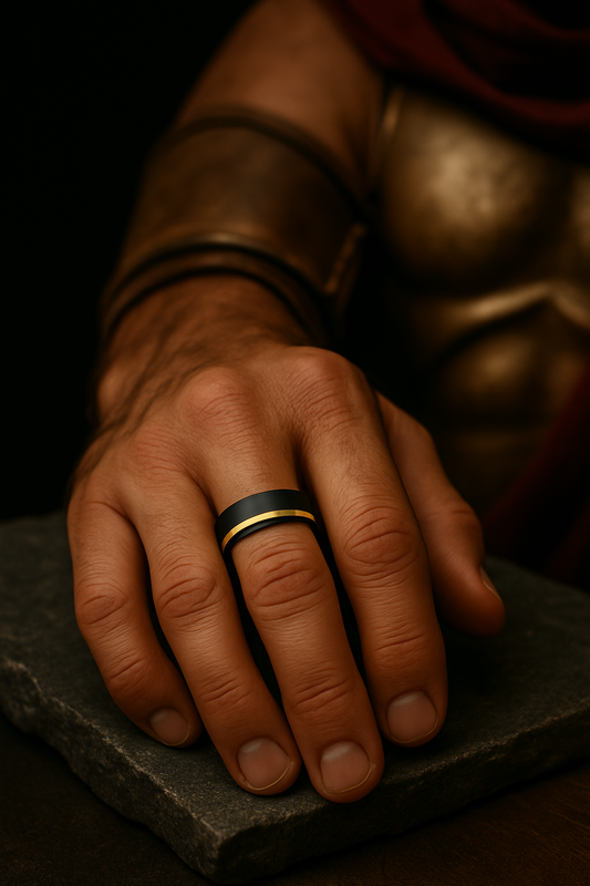 Aegis Black & Gold Accent Band 8mm
