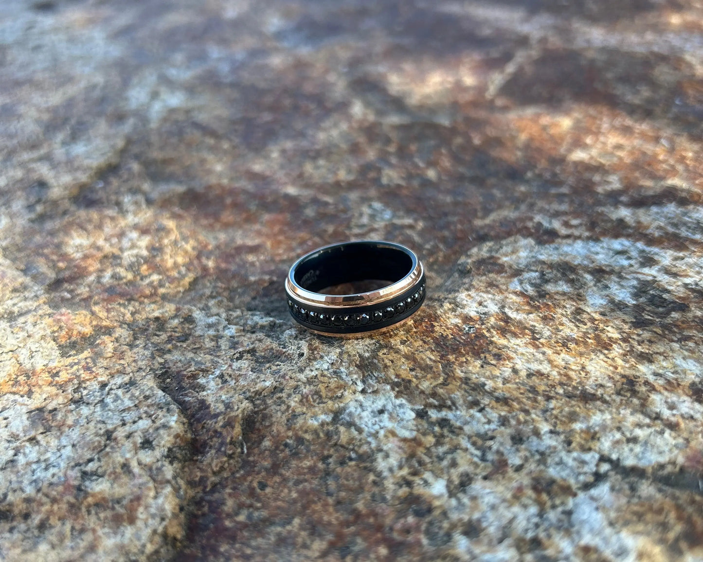 Aureus Obsidian Tungsten Band 8mm Spartan Kings