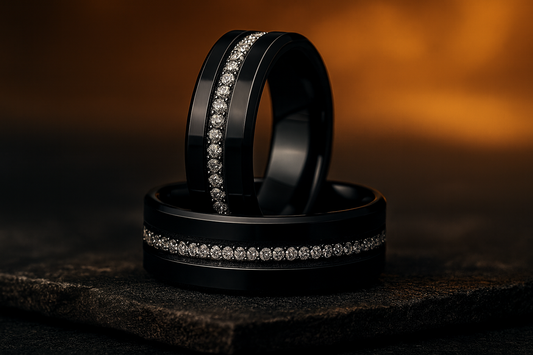 Eternal Obsidian Diamond Band – Titanium 8mm