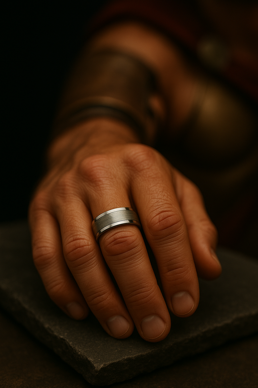 Lunar Silver Tungsten Band 8mm
