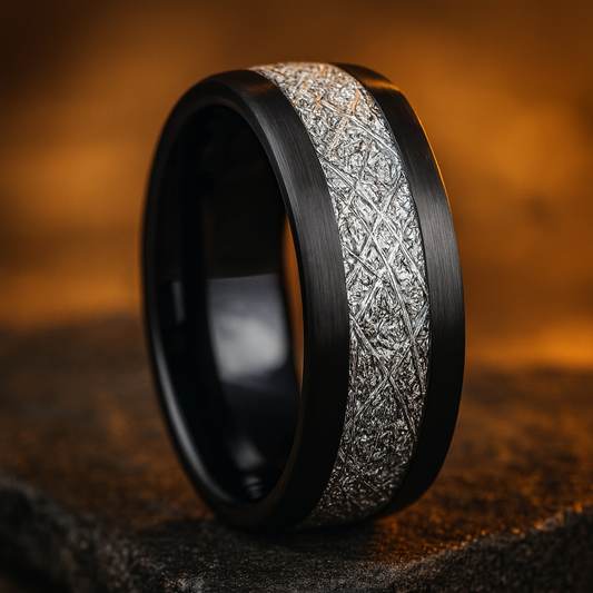 Obsidian Ice Meteorite Band 8mm