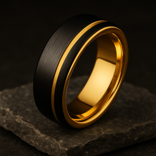 Aegis Black & Gold Accent Band 8mm
