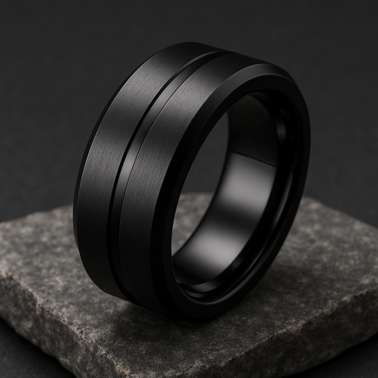 Midnight Groove Tungsten Band 8mm