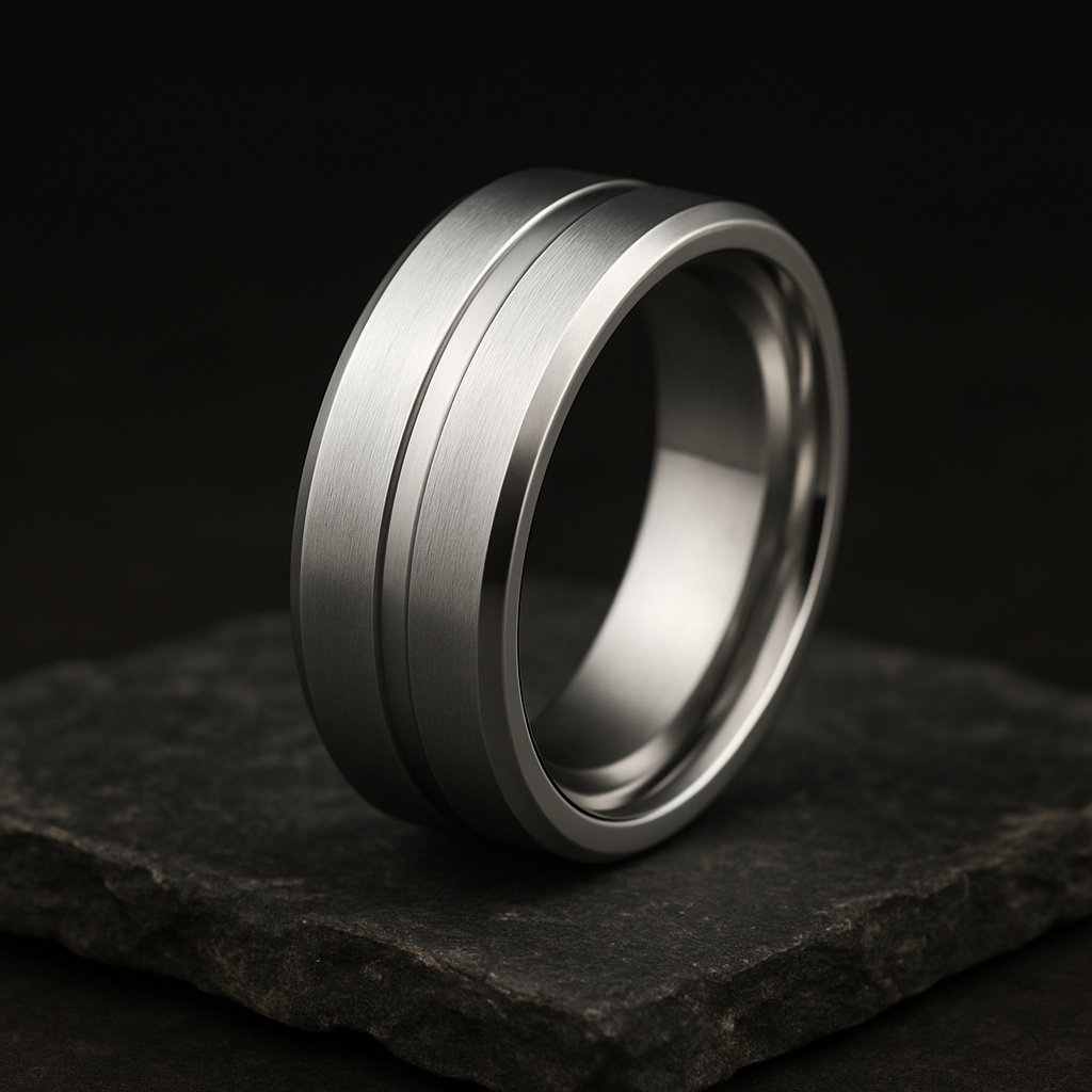 Argent Groove Tungsten Band 7mm
